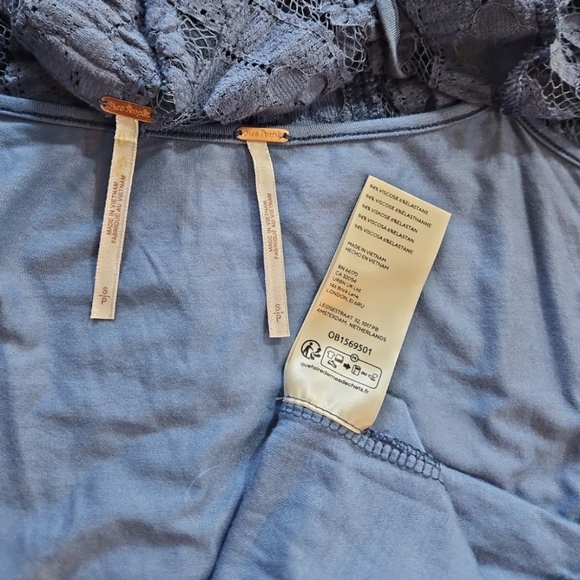 Free People Women's Shayla Lace Long sleeves Button Front Mini Casual Boho Dress - Picture 12 of 12